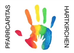 Logo Pfarrcaritas Kindergarten und Krabbelstube Hartkirchen - bunte Hand